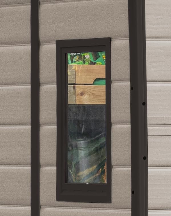 Keter Manor Apex Garden Shed - 6 x 5 ft, Double Door, Beige