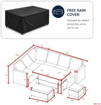 Goods Emporium Rattan Garden Furniture Set, 9-Seater - Height-Adjustable Rising Table, Dark Grey