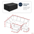 Goods Emporium Rattan Garden Furniture Set, 9-Seater - Height-Adjustable Rising Table, Dark Grey