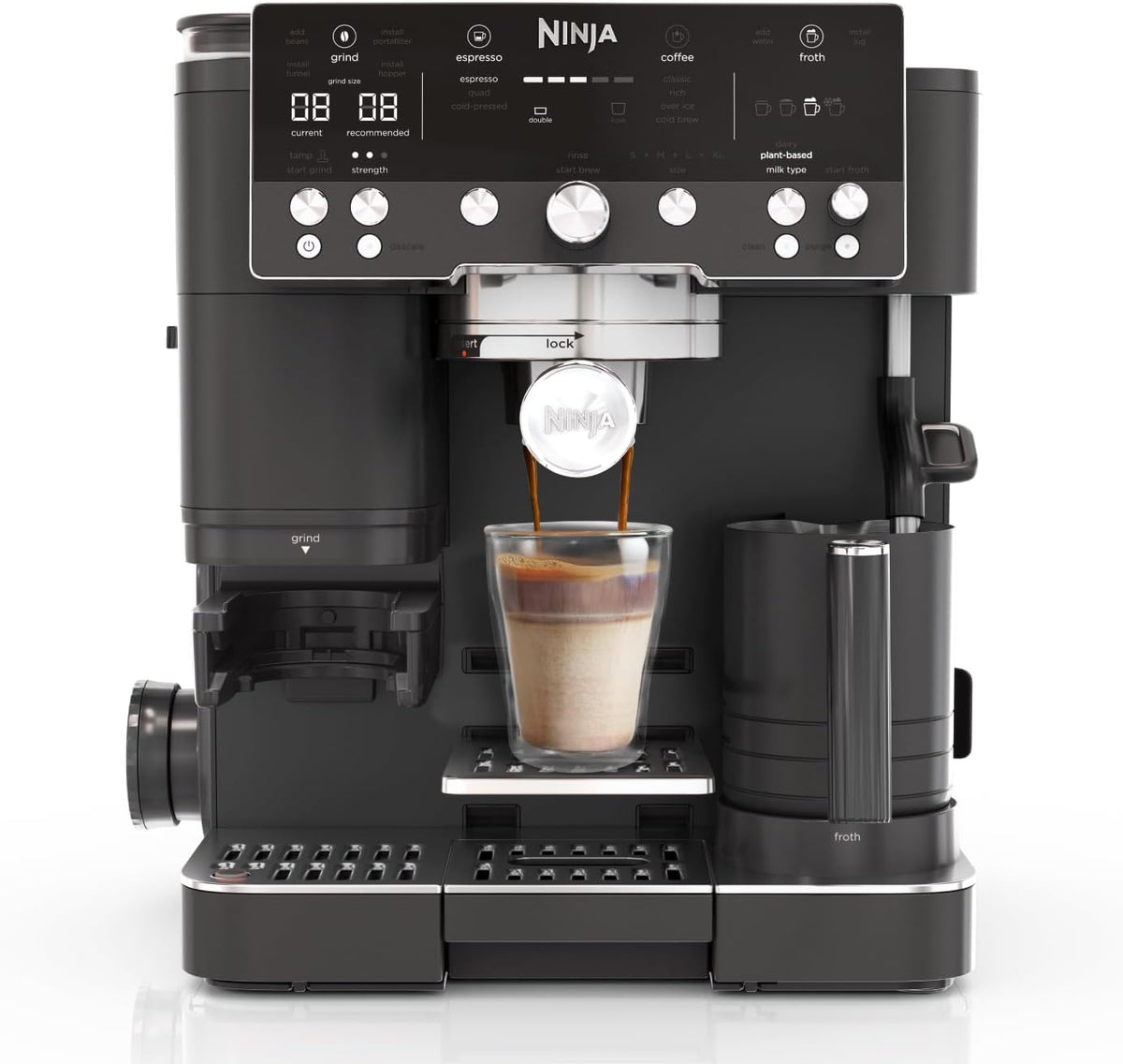 Ninja Luxe Premier Coffee Machine - 3-in-1 Espresso/Cold Brew/Filter, Black