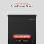 Cookology Chest Freezer - 418L Freestanding, Black