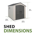 Lifetime 60310 Garden Storage Shed - 7 x 9.5 ft (213 x 289cm), HDPE, Tan