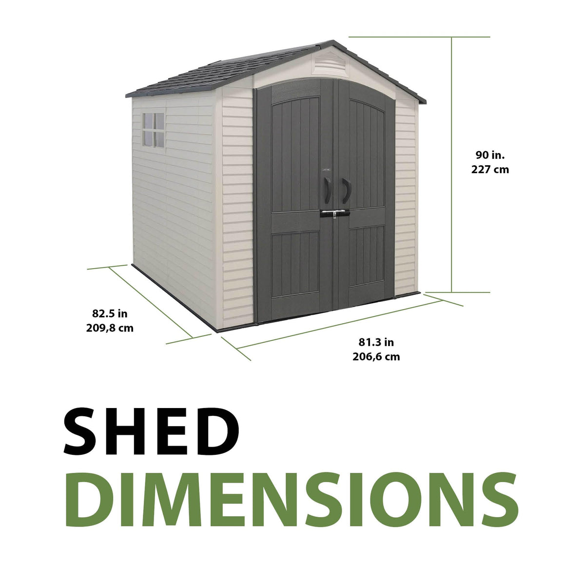 Lifetime 60310 Garden Storage Shed - 7 x 9.5 ft (213 x 289cm), HDPE, Tan