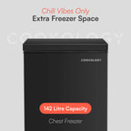 Cookology Chest Freezer - 418L Freestanding, Black