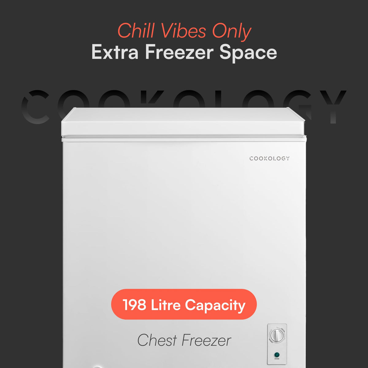 Cookology Chest Freezer - 418L Freestanding, Black