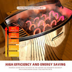 AURGOD Outdoor Sauna, 2-Person - Canadian Red Cedar, 6kW Harvia Heater