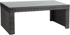 Panana Rattan Garden Sofa Set, 8-Seater - Coffee Table & Stool, Grey