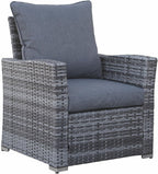 Goods Emporium Rattan Garden Furniture Set, 4-Seater - Outdoor Sofa Set, Dark Grey