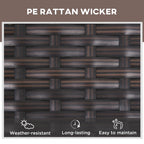 Outsunny Rattan Sun Loungers, Set of 2 - With Side Table, Black
