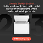 Cookology Chest Freezer - 418L Freestanding, Black