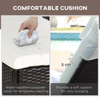 Outsunny Rattan Sun Loungers, Set of 2 - With Side Table, Black