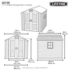 Lifetime 60310 Garden Storage Shed - 7 x 9.5 ft (213 x 289cm), HDPE, Tan