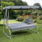 Garden Store Direct Somerset Swing Chair, 3-Seater - Hammock Bench, Grey