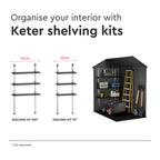 Keter Darwin Apex Garden Shed, Single Door - 6 x 4 ft, Grey