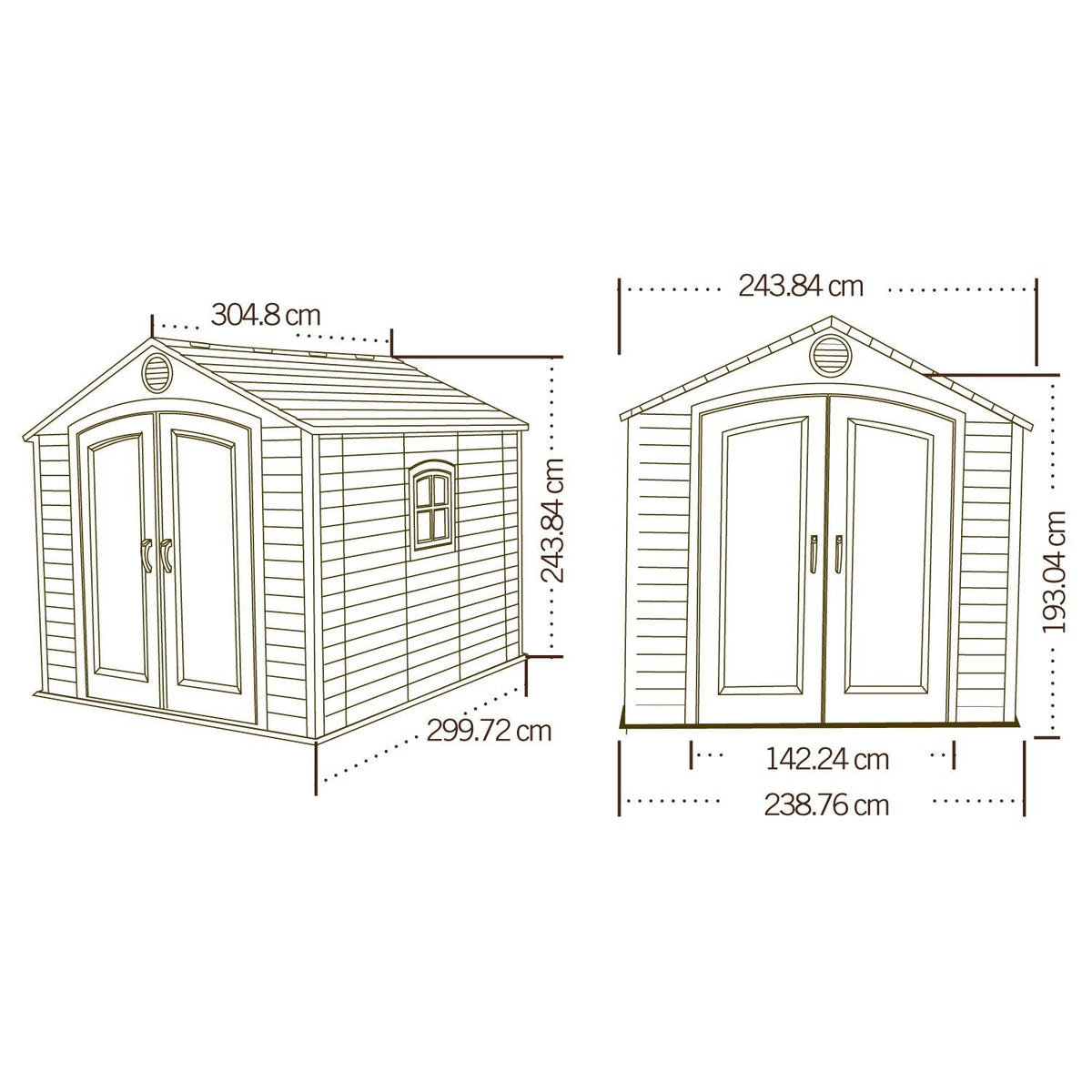Lifetime 60310 Garden Storage Shed - 7 x 9.5 ft (213 x 289cm), HDPE, Tan