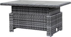 Goods Emporium Rattan Garden Furniture Set, 9-Seater - Rising Table, Left/Right Hand Configurable, Dark Grey