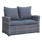 Goods Emporium Rattan Garden Furniture Set, 4-Seater - Outdoor Sofa Set, Dark Grey