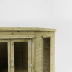 Waltons Wooden Corner Summerhouse - Shiplap Tongue & Groove, Flat Roof, Double Door, 8 x 8 ft