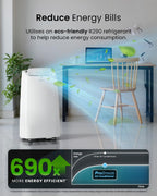Pro Breeze 4-in-1 Powerful Portable Air Conditioner 12,000 BTU - Smart Home WiFi Compatible