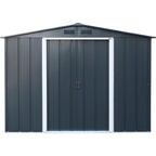 Duramax ECO Metal Garden Shed - 10 x 8 ft (7.80 m2), Galvanized Steel, Anthracite