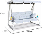 Garden Store Direct Somerset Swing Chair, 3-Seater - Hammock Bench, Grey