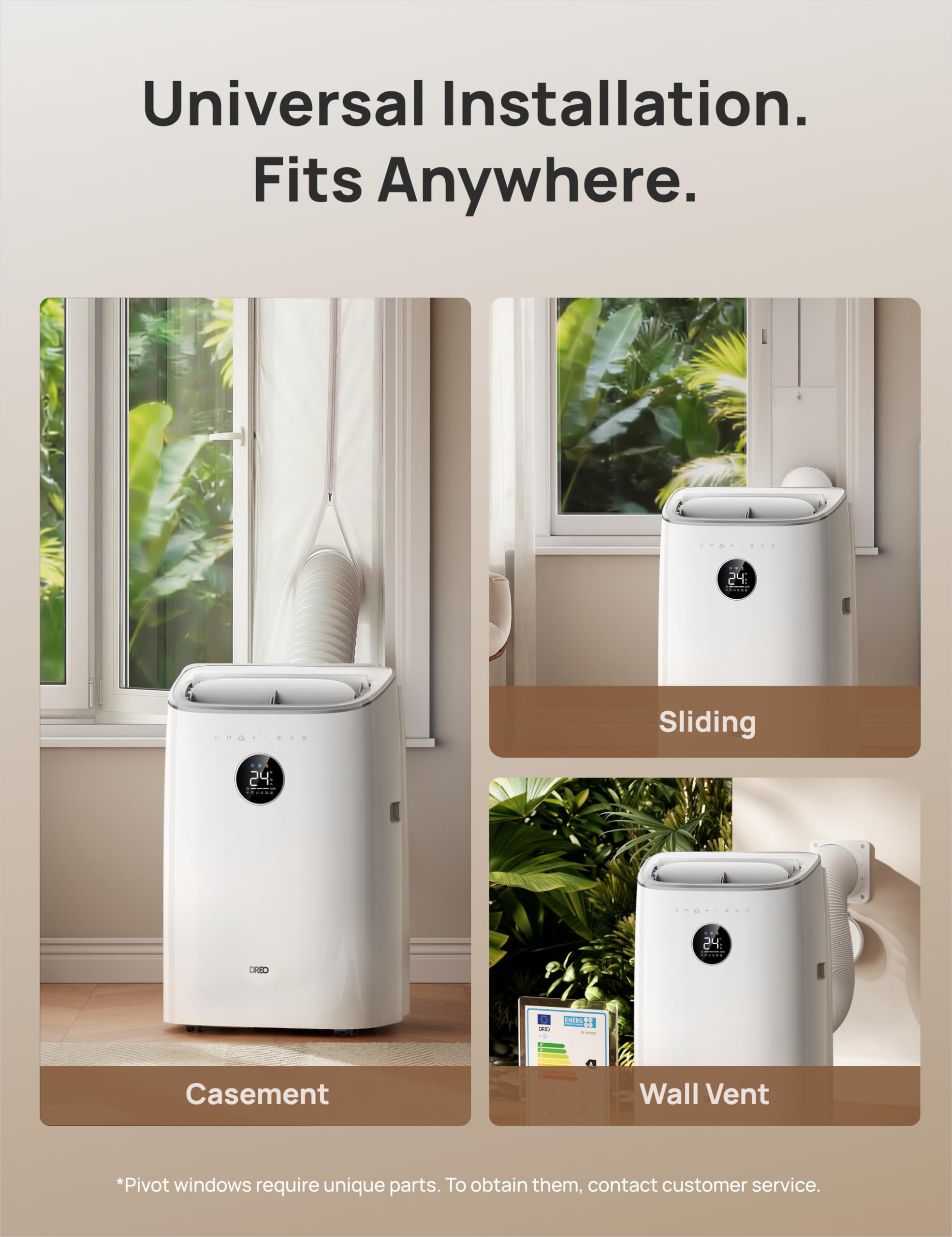 DREO 7500 BTU Portable Air Conditioner, 3-in-1 Cool/Fan/Dry Quiet AC Unit for Bedroom
