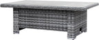 Goods Emporium Rattan Garden Furniture Set, 9-Seater - Rising Table, Left/Right Hand Configurable, Dark Grey