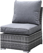 Goods Emporium Rattan Garden Furniture Set, 9-Seater - Rising Table, Left/Right Hand Configurable, Dark Grey