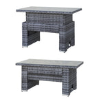 Goods Emporium Rattan Garden Furniture Set, 4-Seater - Outdoor Sofa Set, Dark Grey
