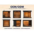 Cedar Wood Outdoor Sauna, 2-4 Person - Electric Heater, WiFi Control, LED Lights