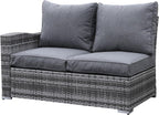 Goods Emporium Rattan Garden Furniture Set, 9-Seater - Rising Table, Left/Right Hand Configurable, Dark Grey