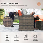 Outsunny Rattan Garden Furniture Set, 7-Seater - 6-Piece, Cushions, Grey