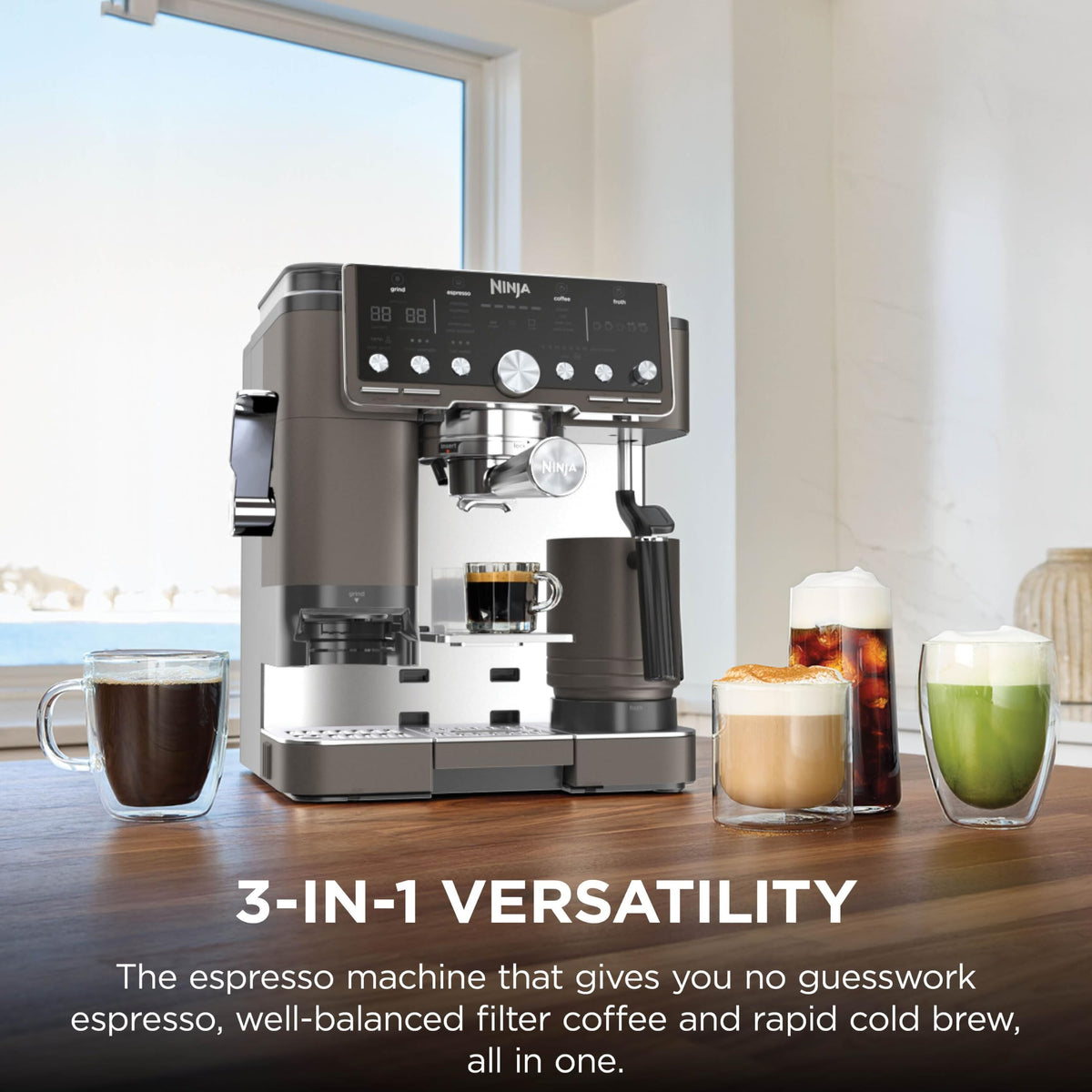 Ninja Luxe Premier Coffee Machine - 3-in-1 Espresso/Cold Brew/Filter, Black