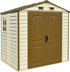 Duramax StoreAll Plastic Garden Shed - 8 x 6 ft (4.12 m2), Ivory/Brown