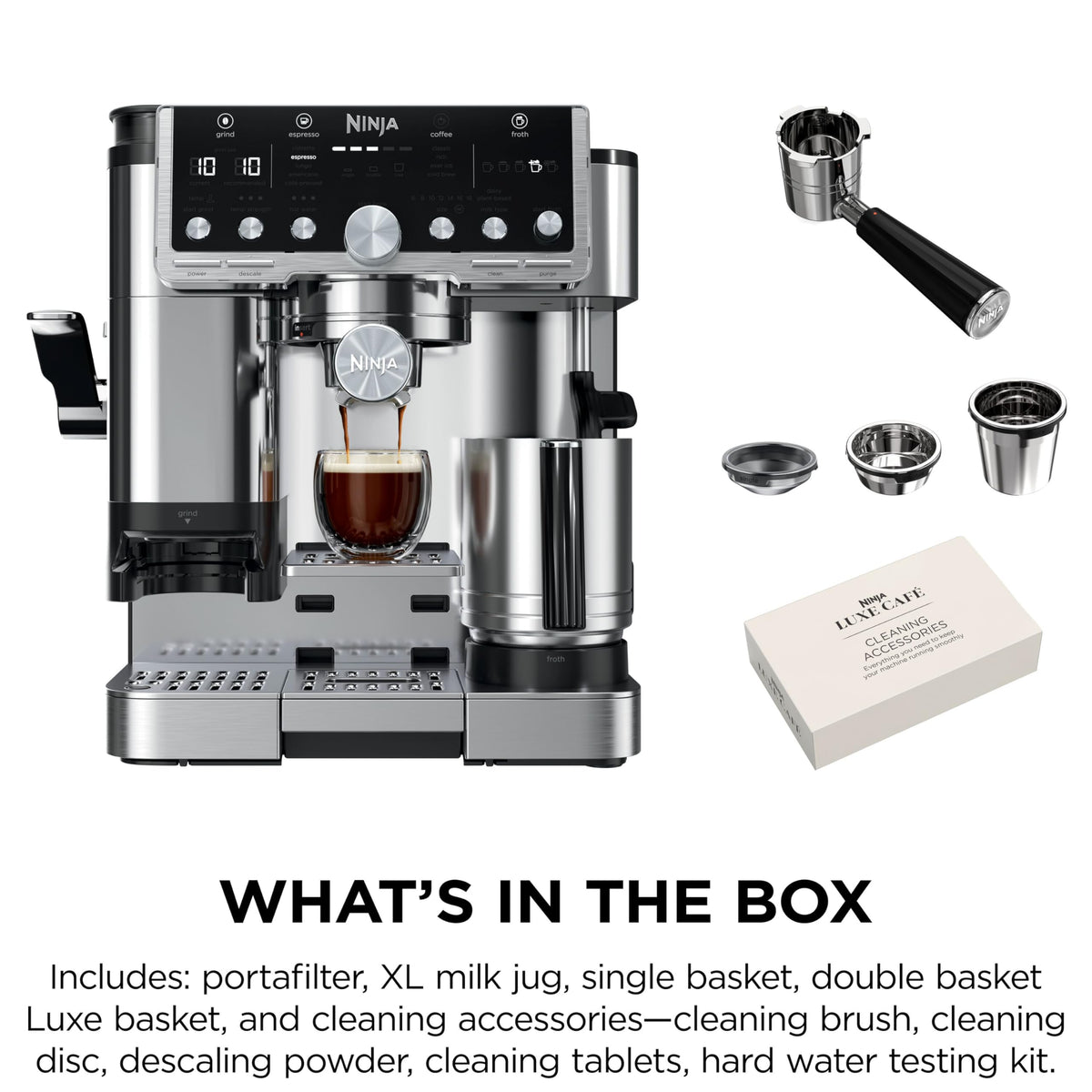 Ninja Luxe Premier Coffee Machine - 3-in-1 Espresso/Cold Brew/Filter, Black