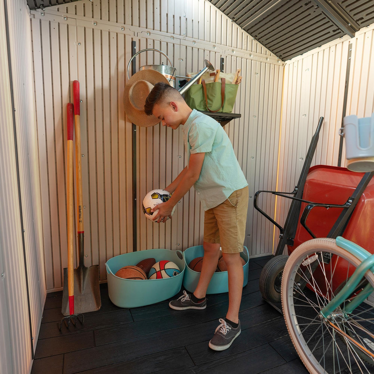 Lifetime 60310 Garden Storage Shed - 7 x 9.5 ft (213 x 289cm), HDPE, Tan