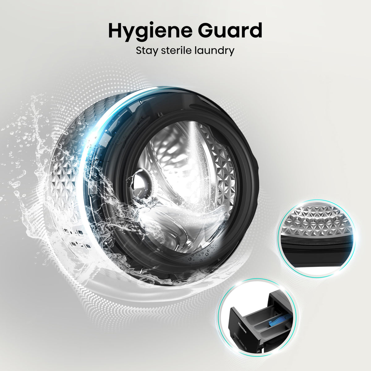 Hisense 3S Series Washer Dryer - 8kg/5kg, 1400 RPM, WiFi Connected, Black