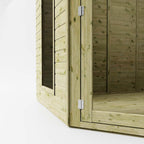 Waltons Wooden Corner Summerhouse - Shiplap Tongue & Groove, Flat Roof, Double Door, 8 x 8 ft
