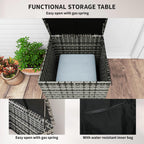 Outsunny Rattan Garden Furniture Set, 7-Seater - 6-Piece, Cushions, Grey