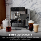 Ninja Luxe Premier Coffee Machine - 3-in-1 Espresso/Cold Brew/Filter, Black