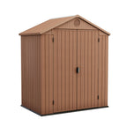 Keter Darwin Apex Garden Shed, Double Door - 6 x 4 ft, Brown