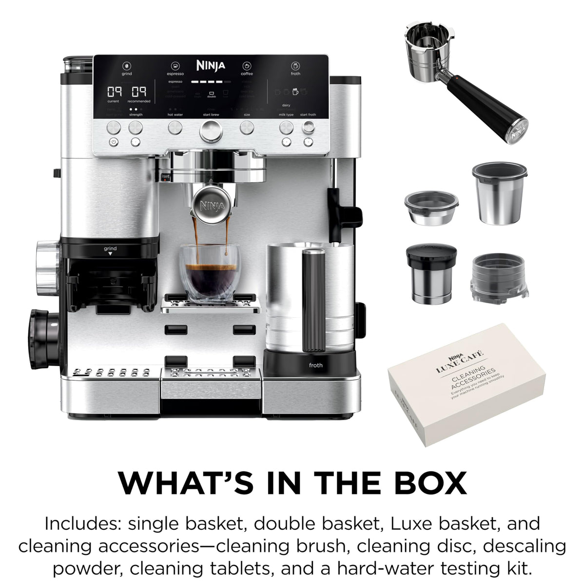 Ninja Luxe Premier Coffee Machine - 3-in-1 Espresso/Cold Brew/Filter, Black