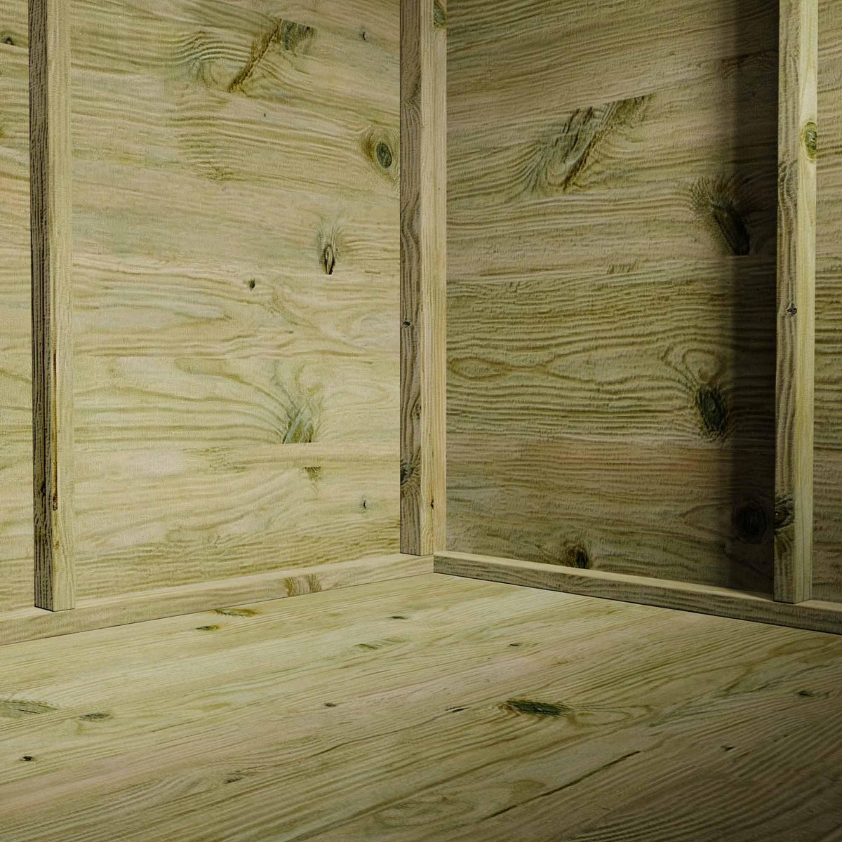 Waltons Wooden Corner Summerhouse - Shiplap Tongue & Groove, Flat Roof, Double Door, 8 x 8 ft