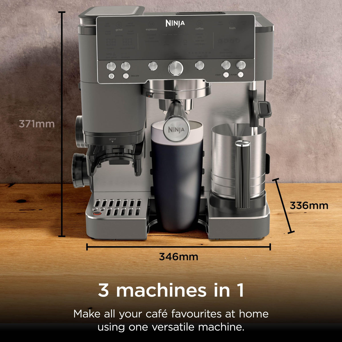 Ninja Luxe Premier Coffee Machine - 3-in-1 Espresso/Cold Brew/Filter, Black
