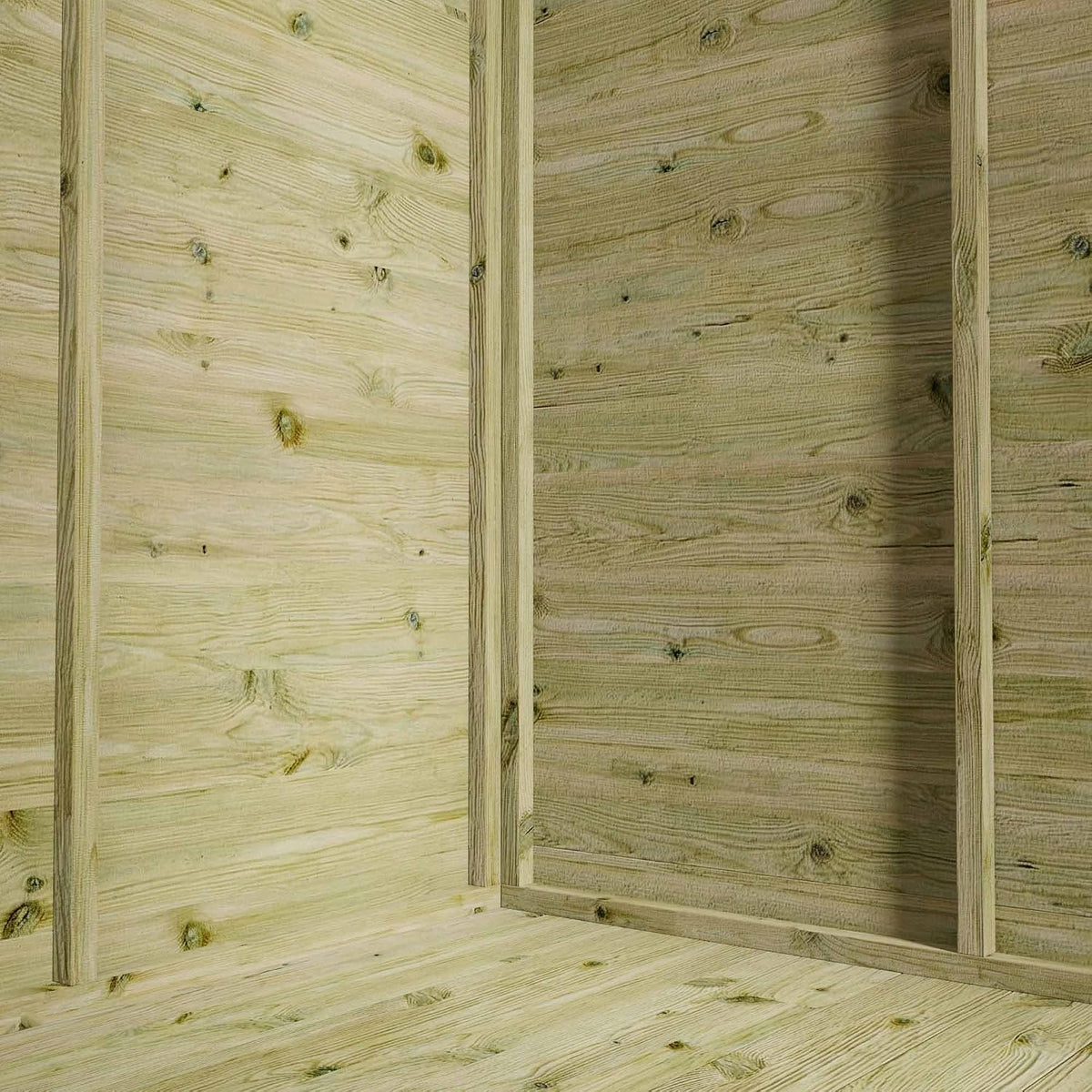 Waltons Wooden Corner Summerhouse - Shiplap Tongue & Groove, Flat Roof, Double Door, 8 x 8 ft