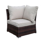 Goods Emporium Rattan Garden Furniture Set, 9-Seater - Rising Table, Left/Right Hand Configurable, Dark Grey