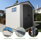 Lifetime 60310 Garden Storage Shed - 7 x 9.5 ft (213 x 289cm), HDPE, Tan