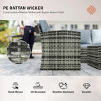 Outsunny Rattan Garden Furniture Set, 7-Seater - 6-Piece, Cushions, Grey