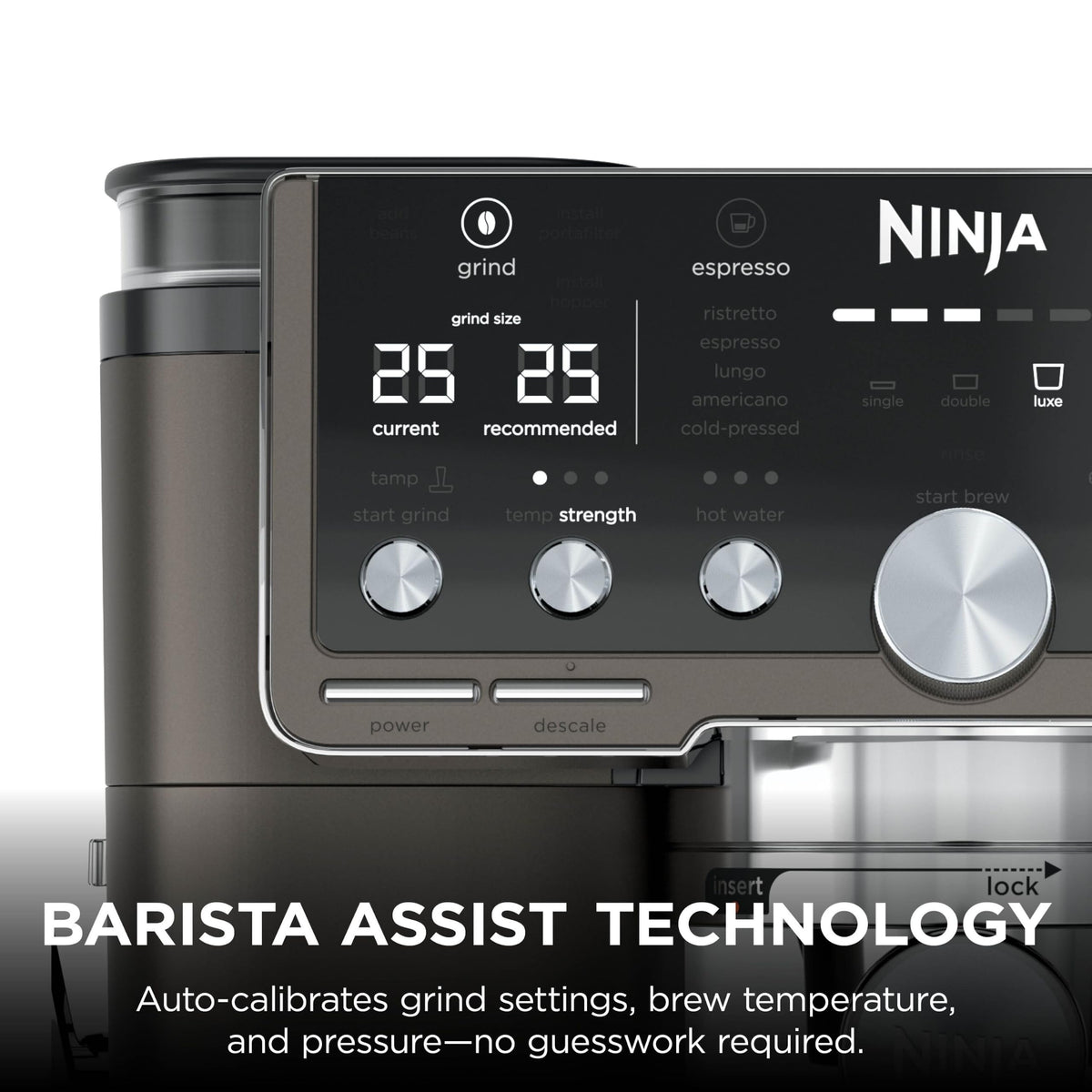 Ninja Luxe Premier Coffee Machine - 3-in-1 Espresso/Cold Brew/Filter, Black