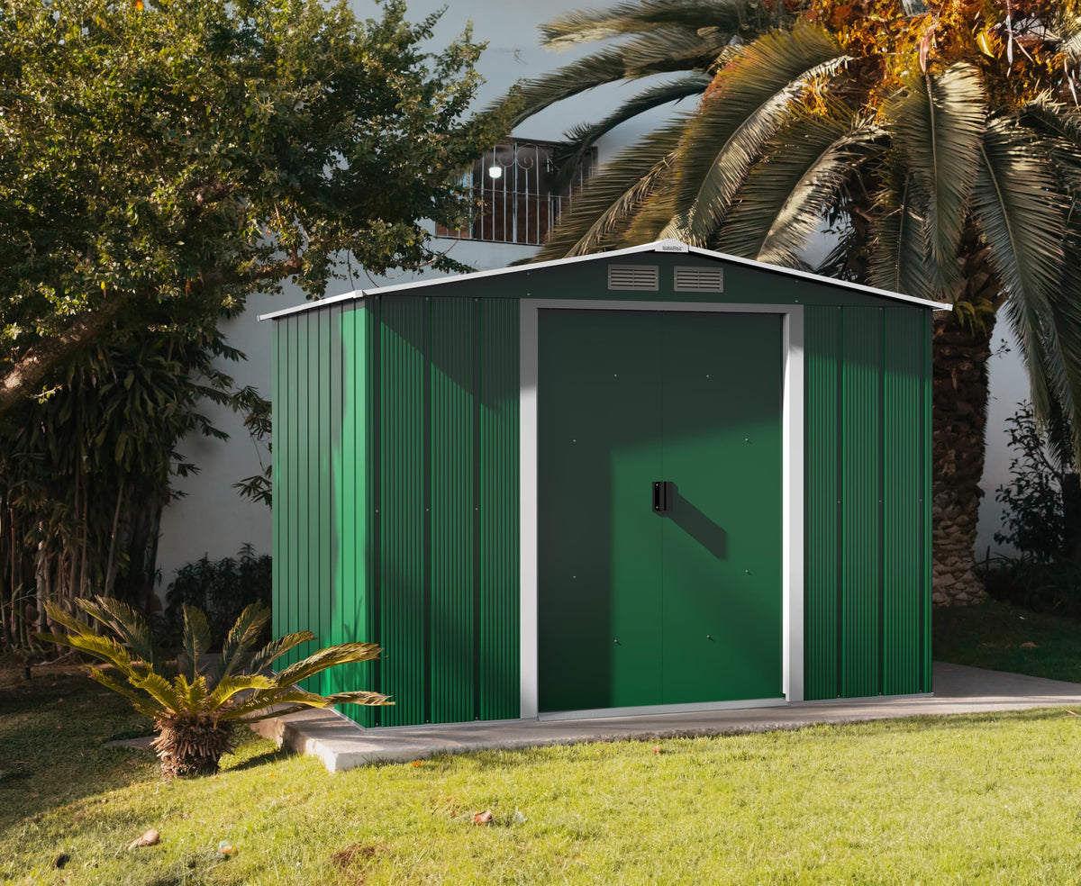 Duramax ECO Metal Garden Shed - 10 x 8 ft (7.80 m2), Galvanized Steel, Anthracite